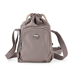 Casual Drawstring Multi-Pocket Crossbody Bucket Bag - Black