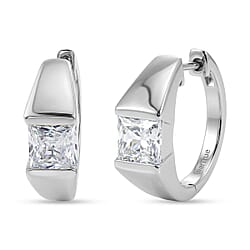 EverTrue - White Cubic Zirconia Full Hoop Earring in Yellow Gold Tone 3.50 Ct.