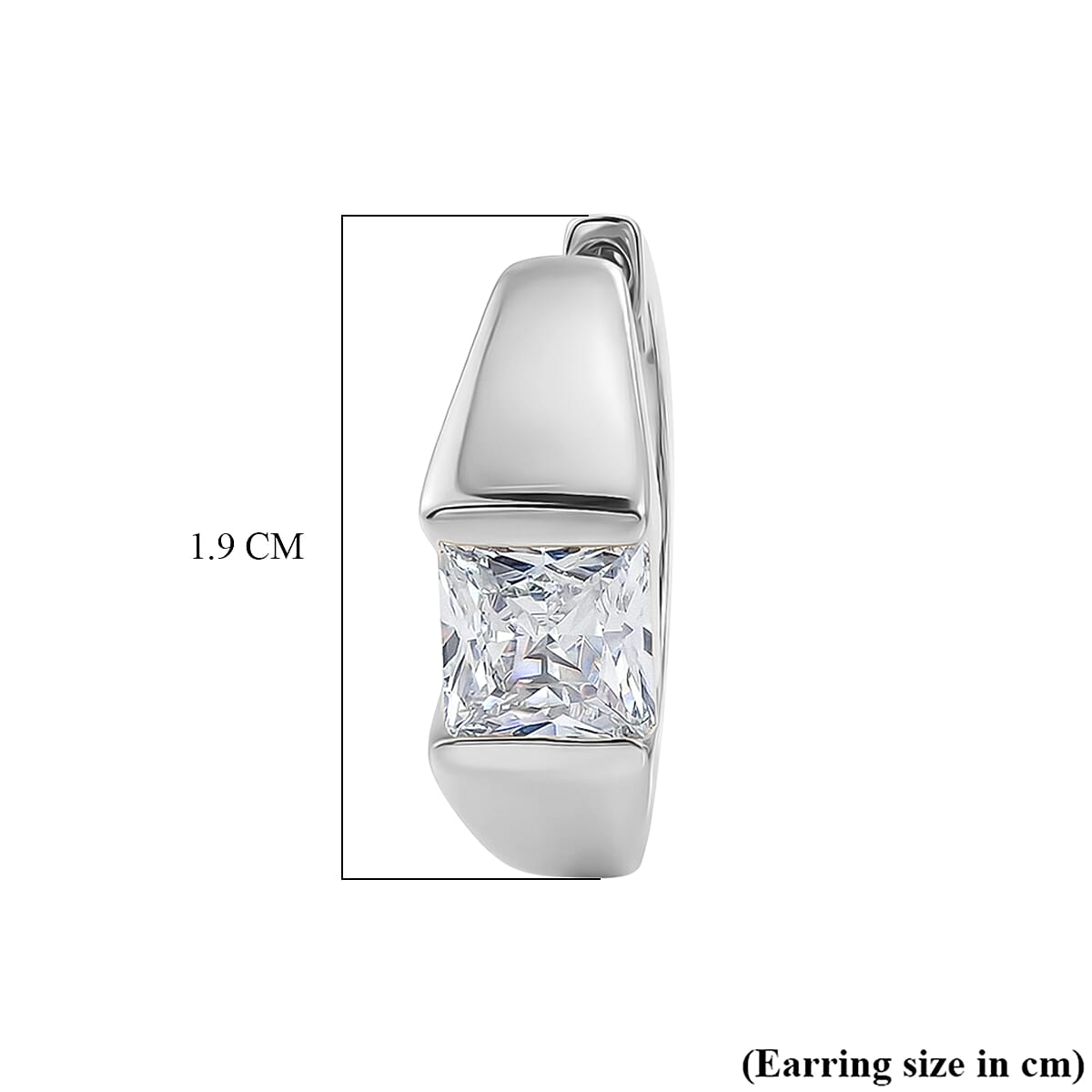 EverTrue - White Cubic Zirconia Full Hoop Earring in Yellow Gold Tone 3.50 Ct.