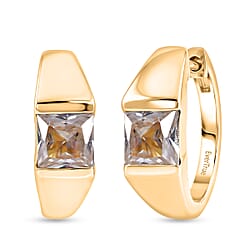 EverTrue - White Cubic Zirconia Full Hoop Earring in Yellow Gold Tone 3.50 Ct.