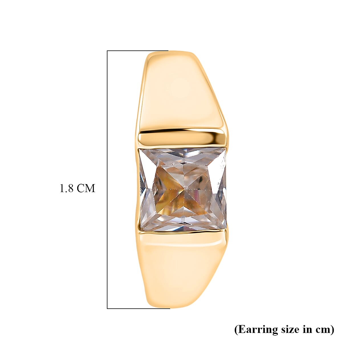 EverTrue - White Cubic Zirconia Full Hoop Earring in Yellow Gold Tone 3.50 Ct.