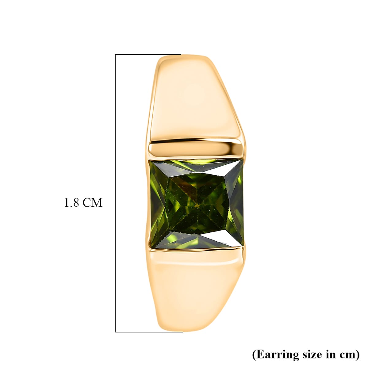 EverTrue - Green Cubic Zirconia Full Hoop Earring in Yellow Gold Tone 3.50 Ct.