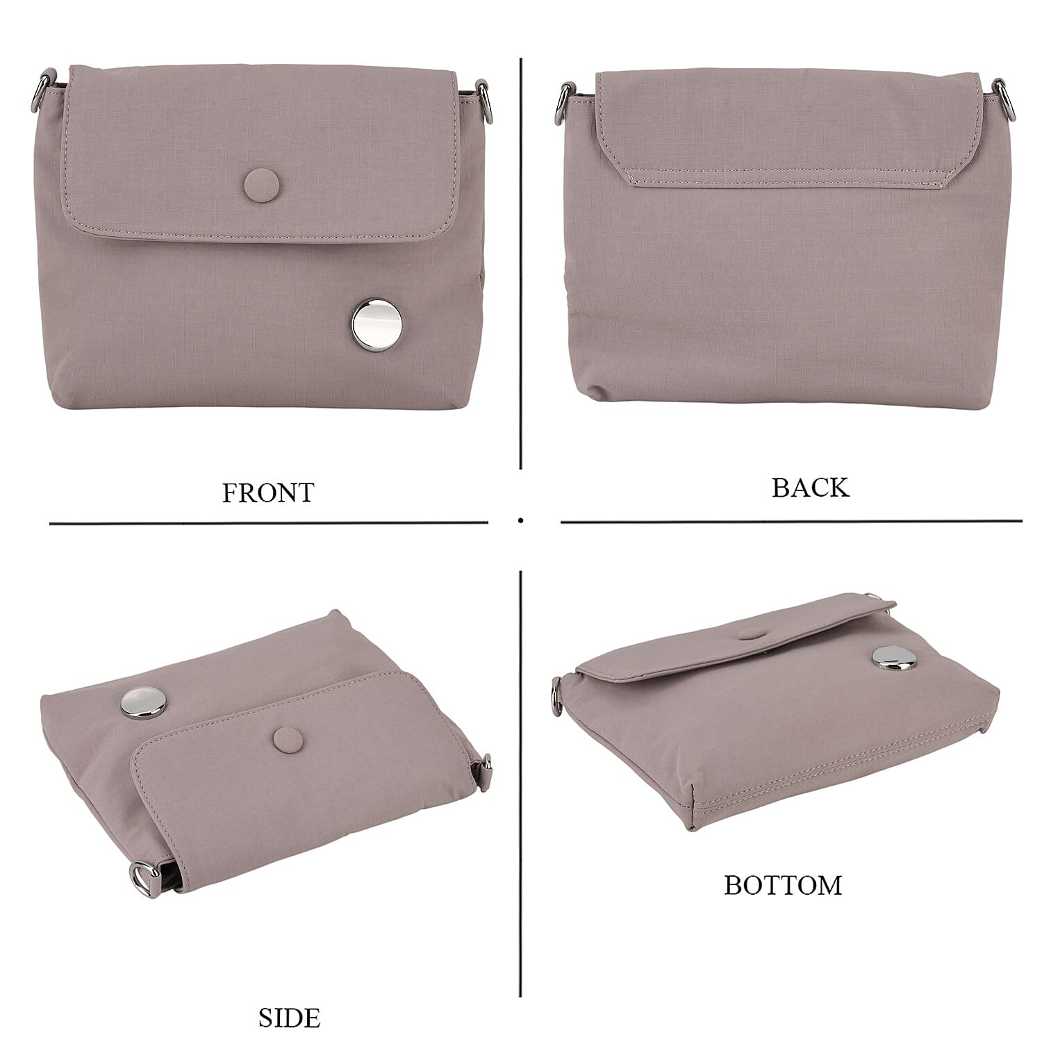 Sling Crossbody Messenger Bag - Light Grey