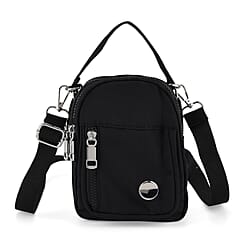 Multi-Pocket Crossbody Messenger Bag with Top Handle - Red