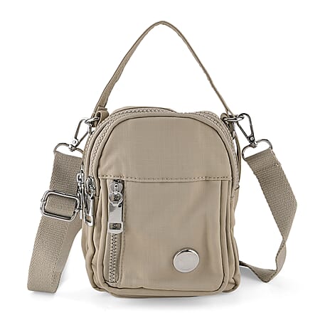 Multi-Pocket Crossbody Messenger Bag with Top Handle - Light Green