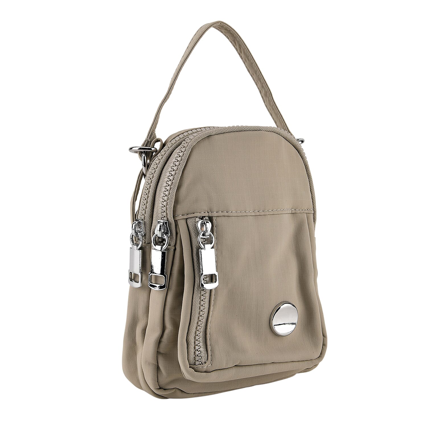 Multi-Pocket Crossbody Messenger Bag with Top Handle - Light Green