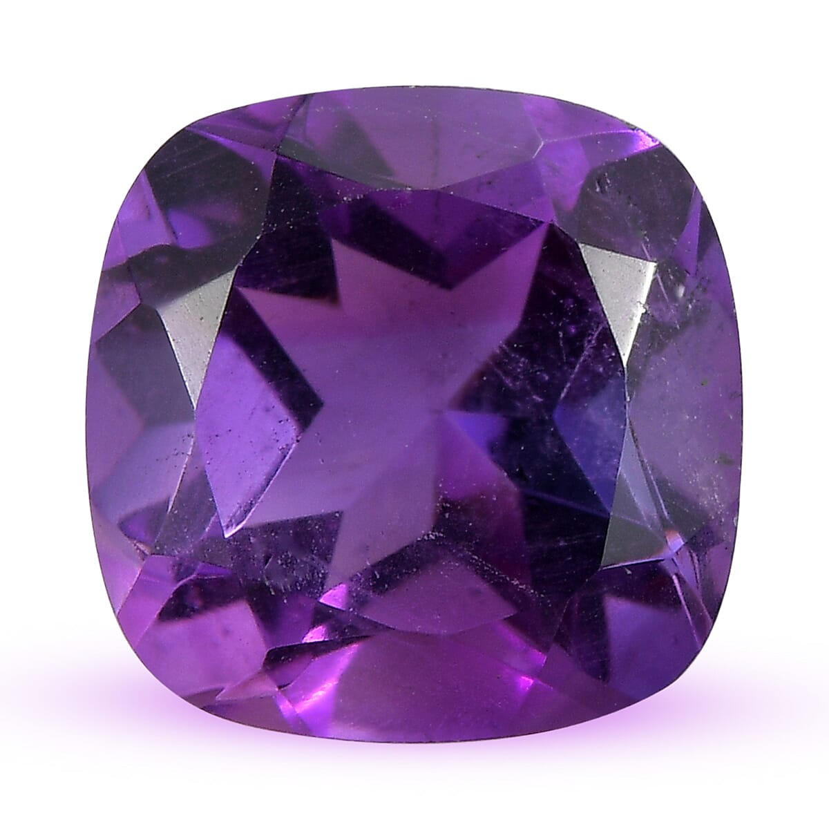 African Amethyst Cushion Cut 9X9 mm Gemstone, 2.87 Ct