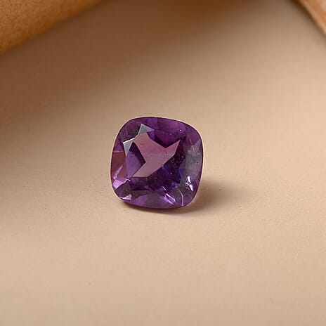 African Amethyst Cushion Cut 9X9 mm Gemstone, 2.87 Ct