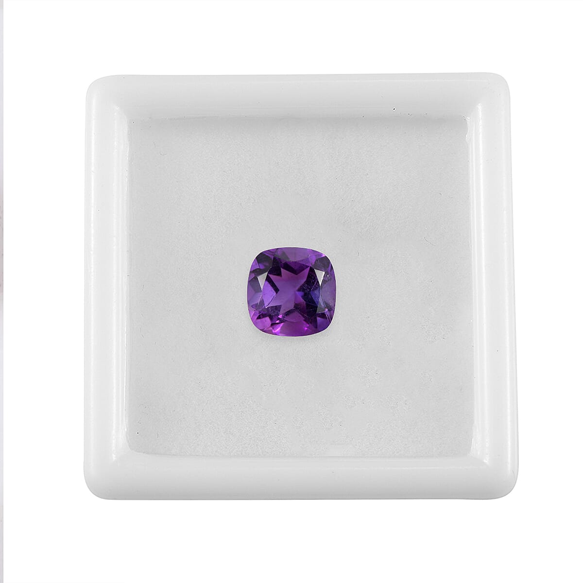 African Amethyst Cushion Cut 9X9 mm Gemstone, 2.87 Ct