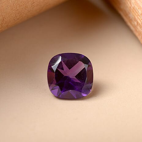 African Amethyst Cushion Cut 9X9 mm Gemstone, 2.92 Ct