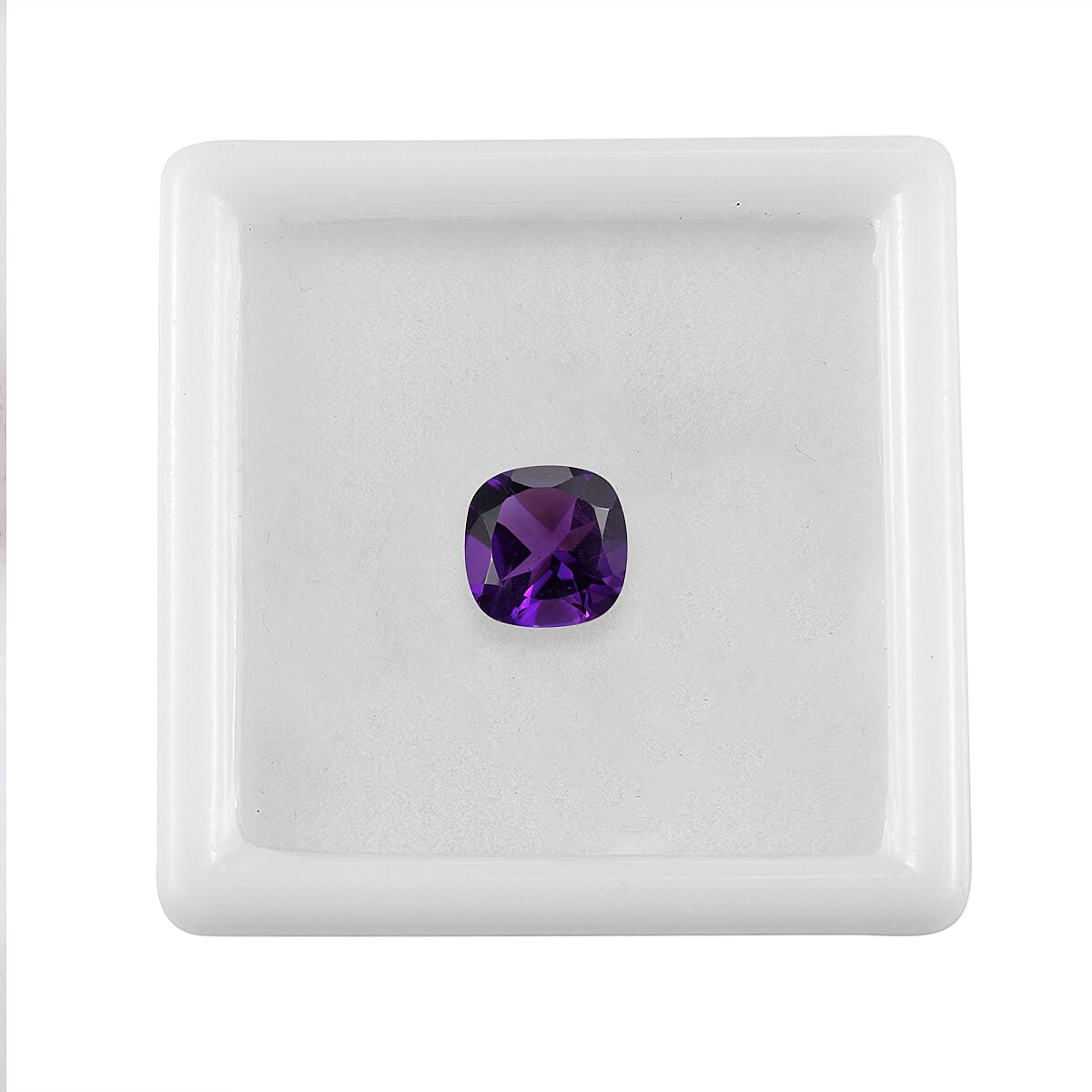 African Amethyst Cushion Cut 9X9 mm Gemstone, 2.92 Ct