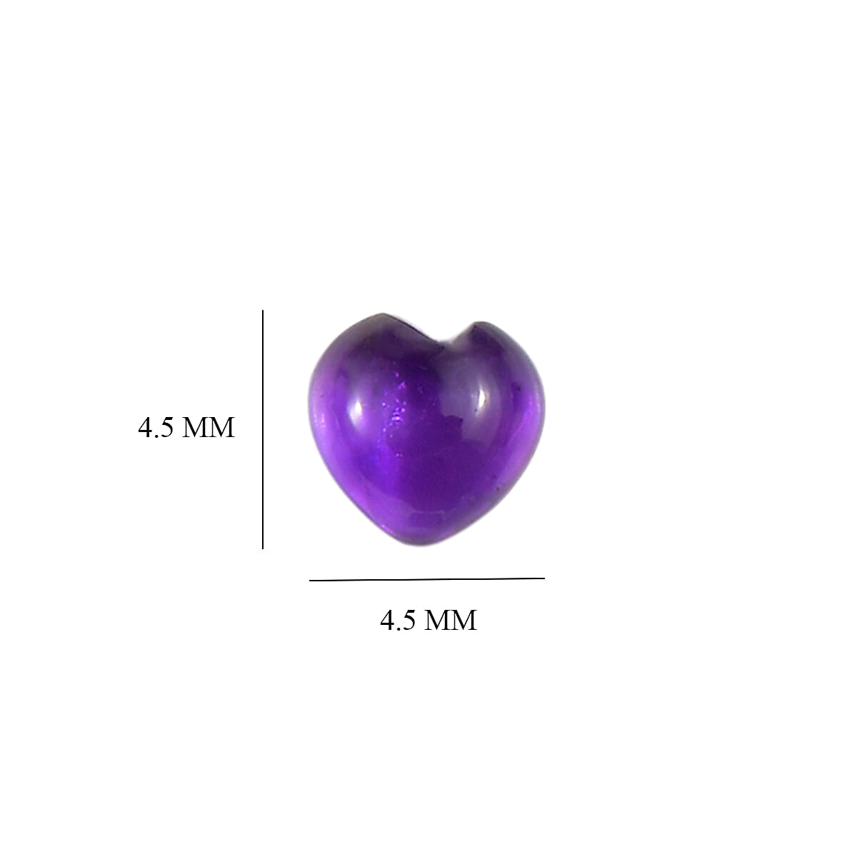 Set Of 8 African Amethyst Heart 4.5 mm Gemstone, 2.80 Ct