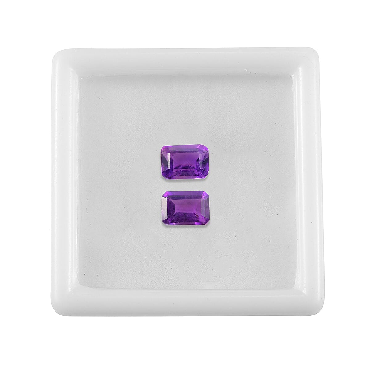 Set Of 2 African Amethyst Octagon 7X5 mm Gemstone, 2.01 Ct
