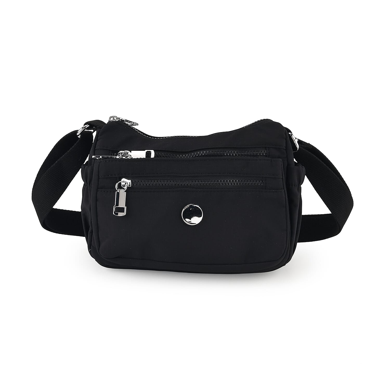 Multi Pocket Sling Crossbody Travel Messenger Shoulder Bag - Black