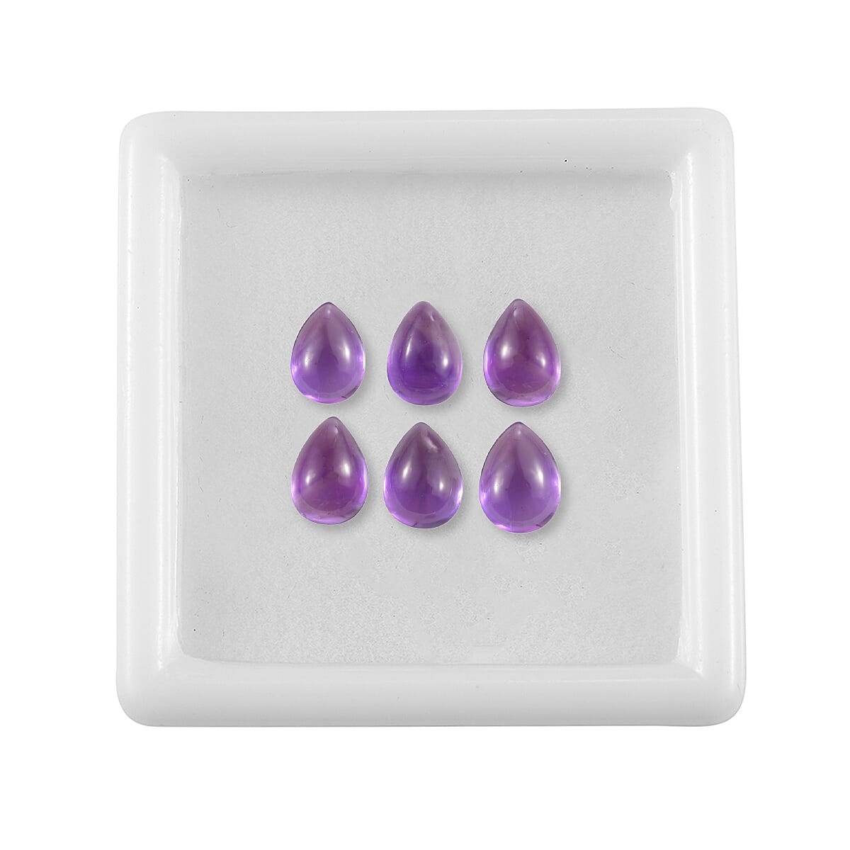 Set Of 6 African Amethyst Pear 7X5 mm Gemstone, 4.87 Ct