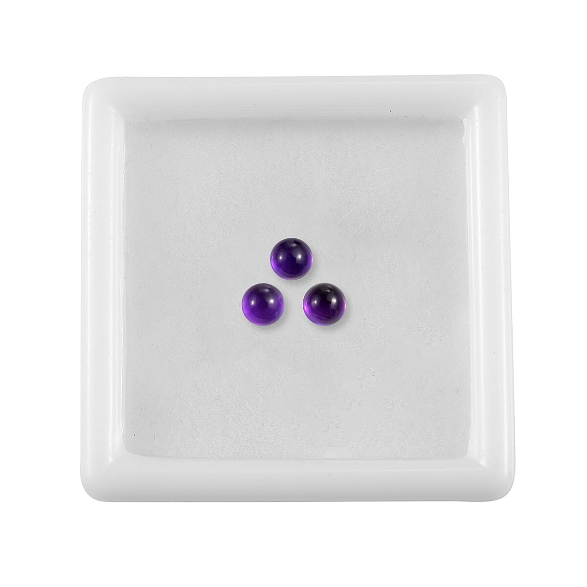 Set Of 3 African Amethyst Round 4 mm Gemstone, 0.93 Ct