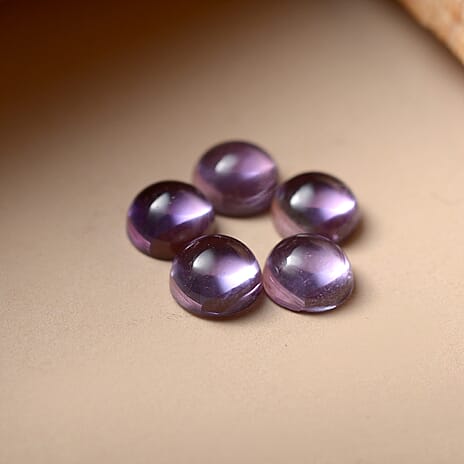 Set Of 5 African Amethyst Round 5 mm Gemstone, 2.70 Ct