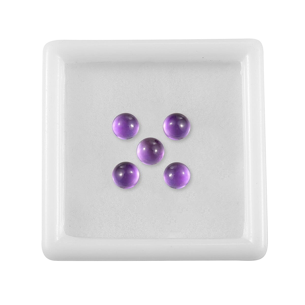 Set Of 5 African Amethyst Round 5 mm Gemstone, 2.70 Ct