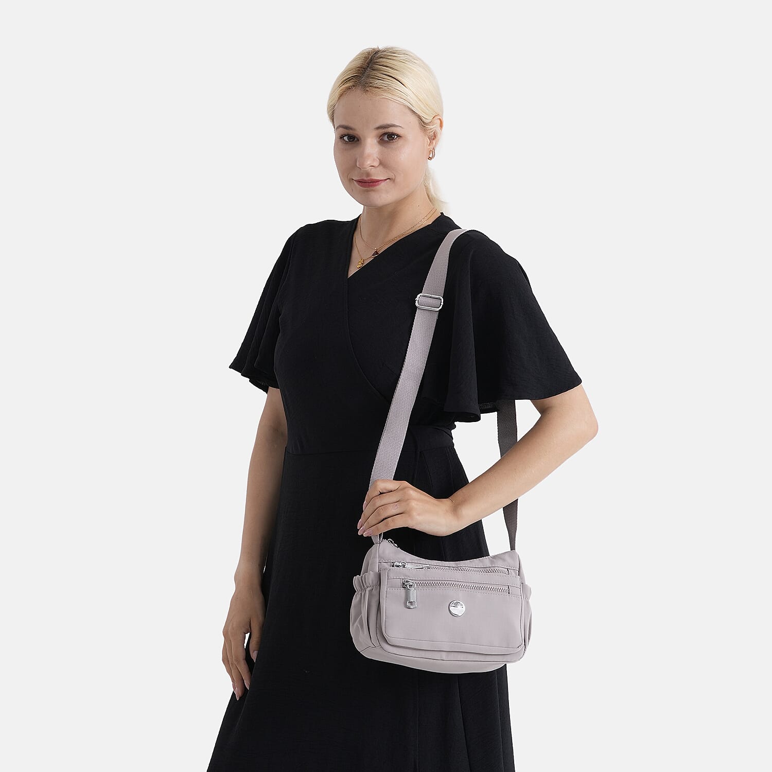 Multi Pocket Sling Crossbody Travel Messenger Shoulder Bag - Pink