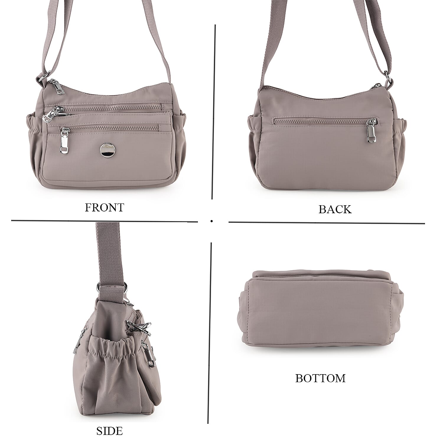 Multi Pocket Sling Crossbody Travel Messenger Shoulder Bag - Pink