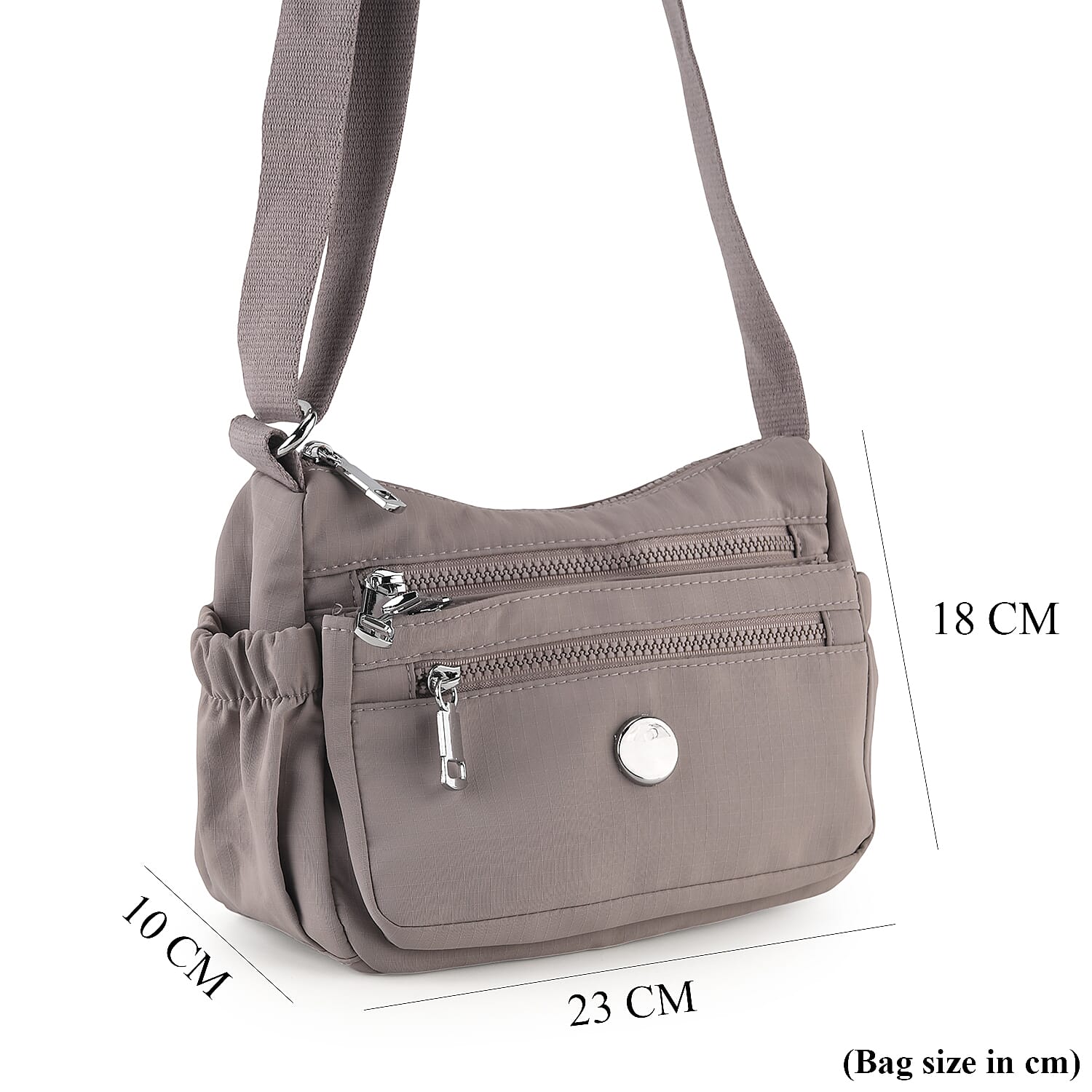 Multi Pocket Sling Crossbody Travel Messenger Shoulder Bag - Pink