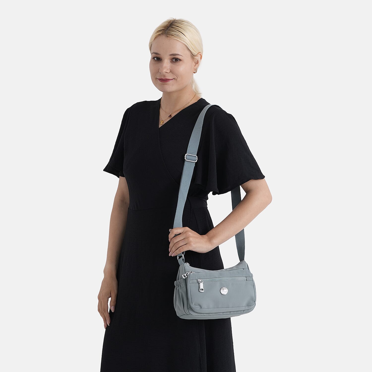 Multi Pocket Sling Crossbody Travel Messenger Shoulder Bag - Blue