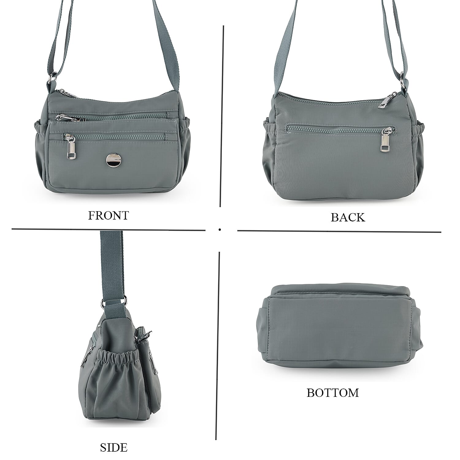 Multi Pocket Sling Crossbody Travel Messenger Shoulder Bag - Blue