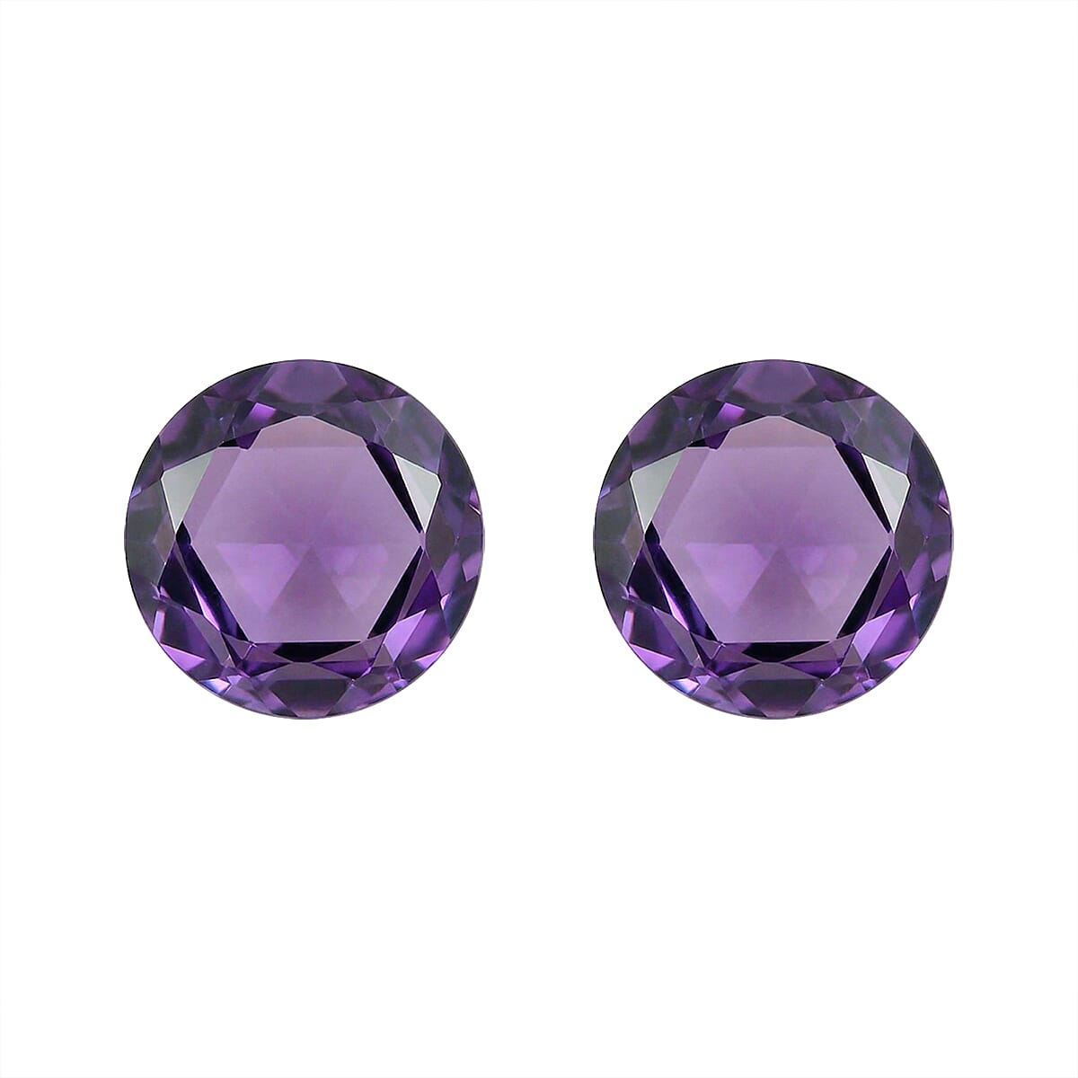Set Of 2 African Amethyst Round 5 mm Gemstone, 1.09 Ct