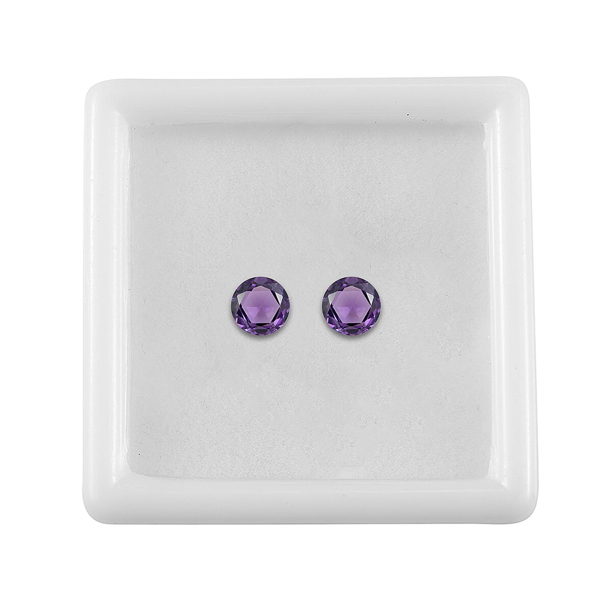 Set Of 2 African Amethyst Round 5 mm Gemstone, 1.09 Ct
