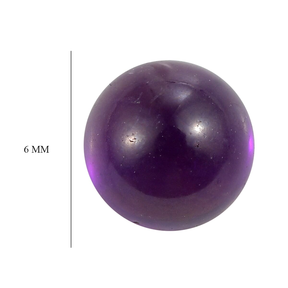 African Amethyst Round 6 mm Gemstone, 0.98 Ct