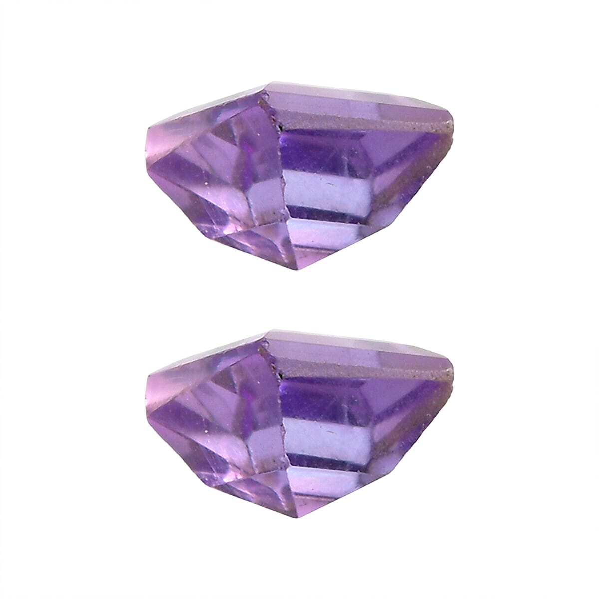 Set Of 2 African Amethyst Square 4 mm Gemstone, 0.68 Ct