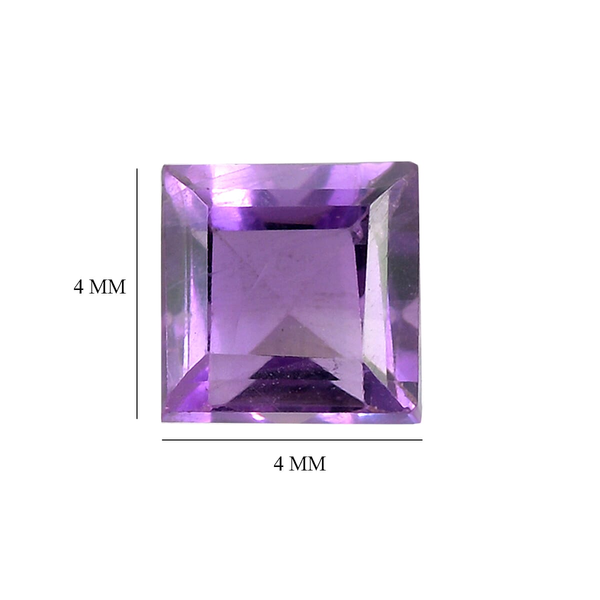 Set Of 2 African Amethyst Square 4 mm Gemstone, 0.68 Ct