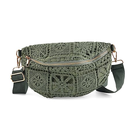 Crossbody Bag (Size - One Size) - Green - White