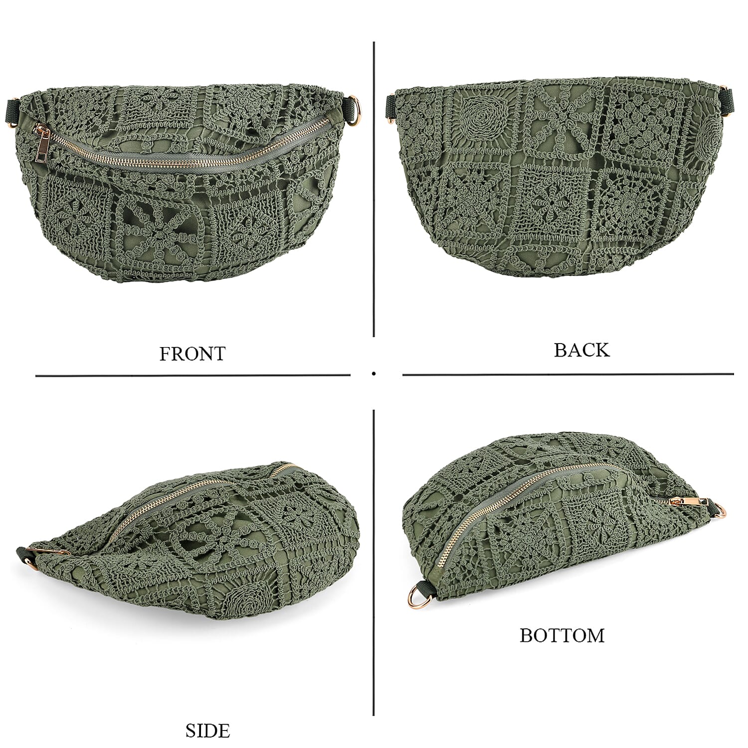 Crossbody Bag (Size - One Size) - Green - White