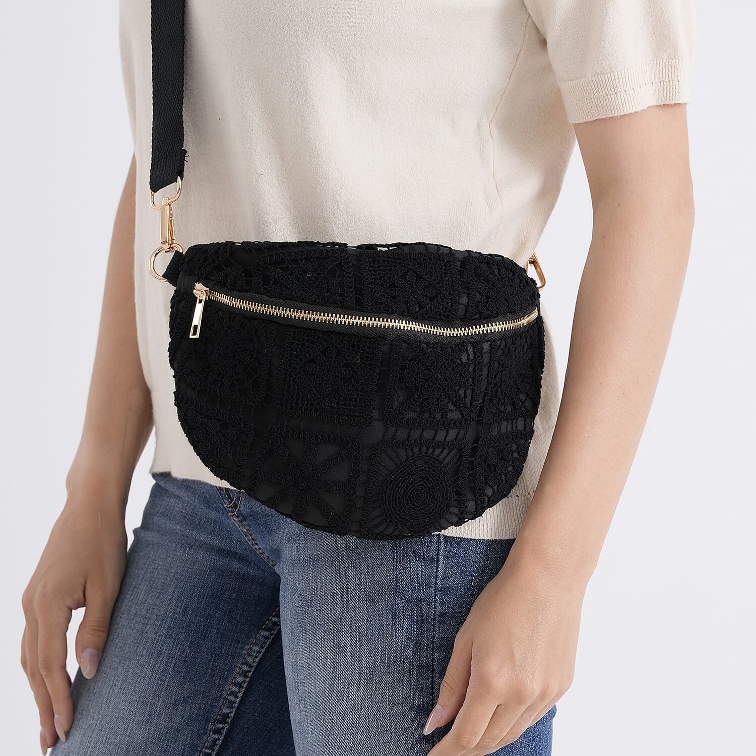 Crossbody Bag (Size - One Size) - Black - White