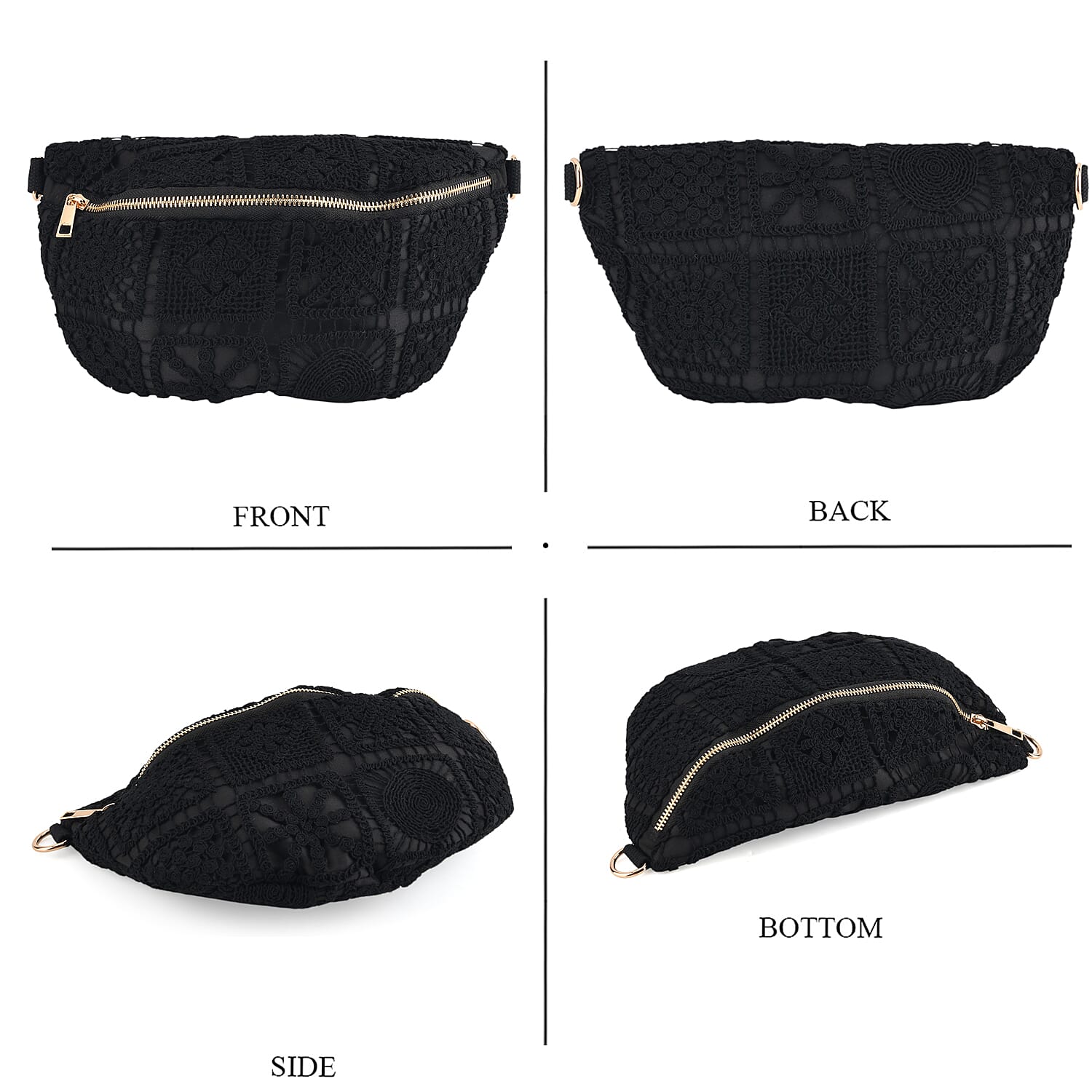 Crossbody Bag (Size - One Size) - Black - White