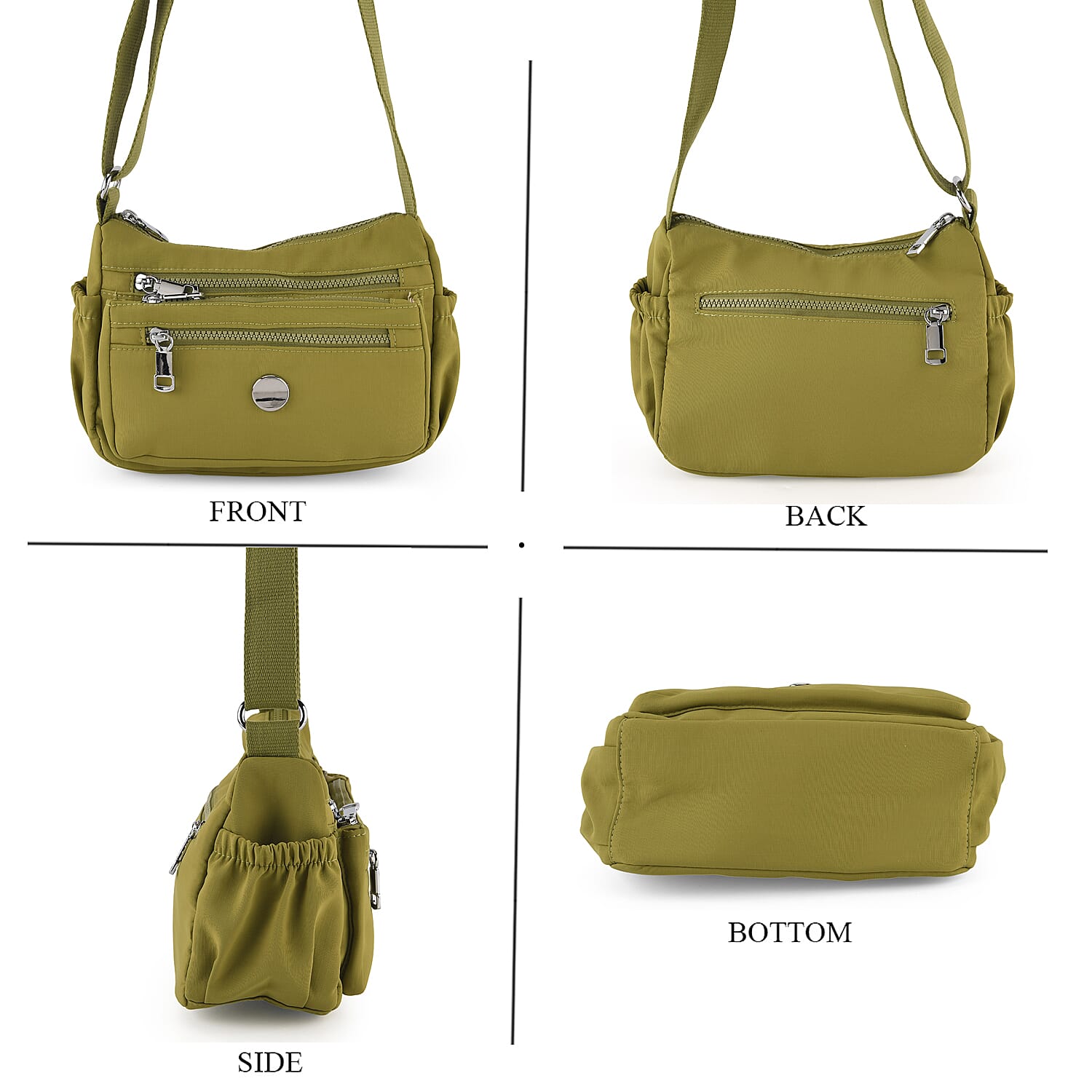Multi Pocket Sling Crossbody Travel Messenger Shoulder Bag - Green