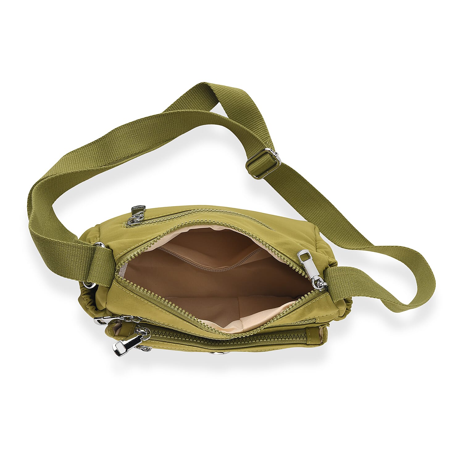 Multi Pocket Sling Crossbody Travel Messenger Shoulder Bag - Green