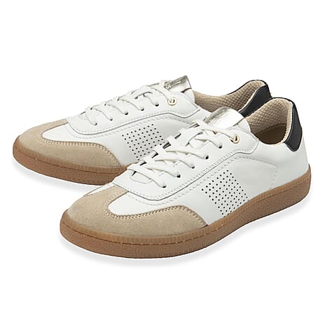Lotus Frapporta Women Leather Retro Style Lace-Up Casual Shoes (Size 7) - Ecru