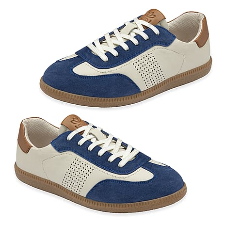 Lotus Frapporta Women Leather Retro Style Lace-Up Casual Shoes (Size 8) - Blue Multi