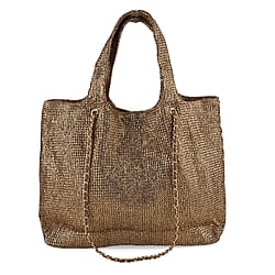 Elegant Shimmering Tote Bag with Chain Strap