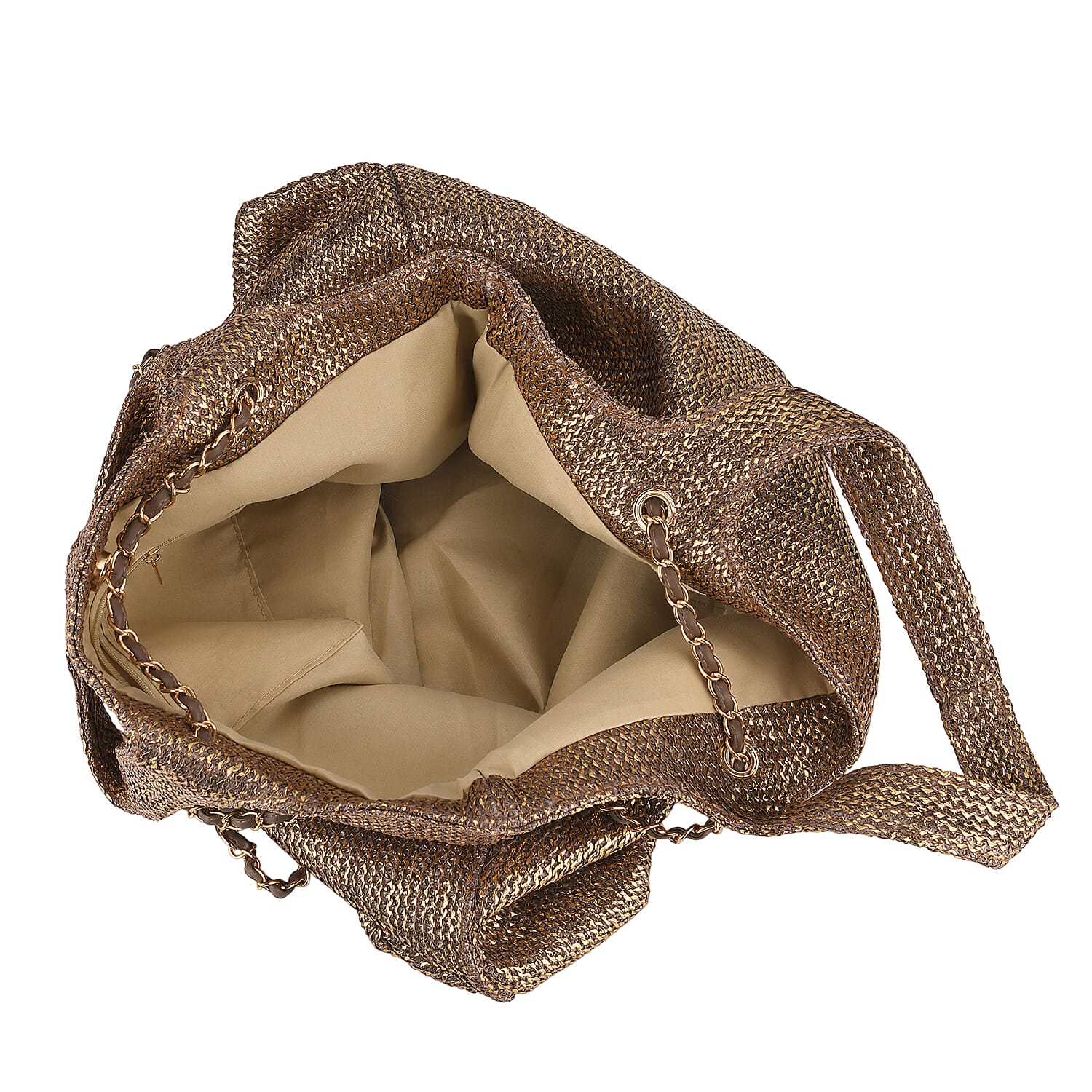 Elegant Shimmering Tote Bag with Chain Strap