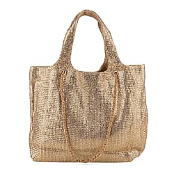 Elegant Shimmering Tote Bag with Chain Strap