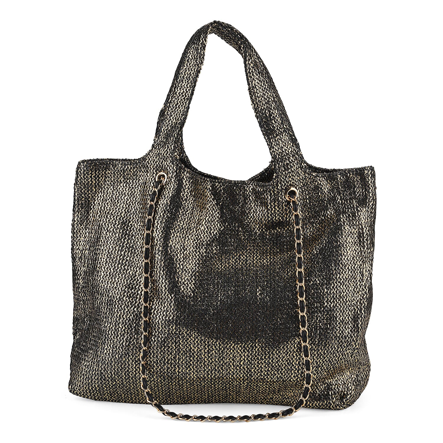 Elegant Shimmering Tote Bag with Chain Strap