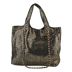 Elegant Shimmering Tote Bag with Chain Strap