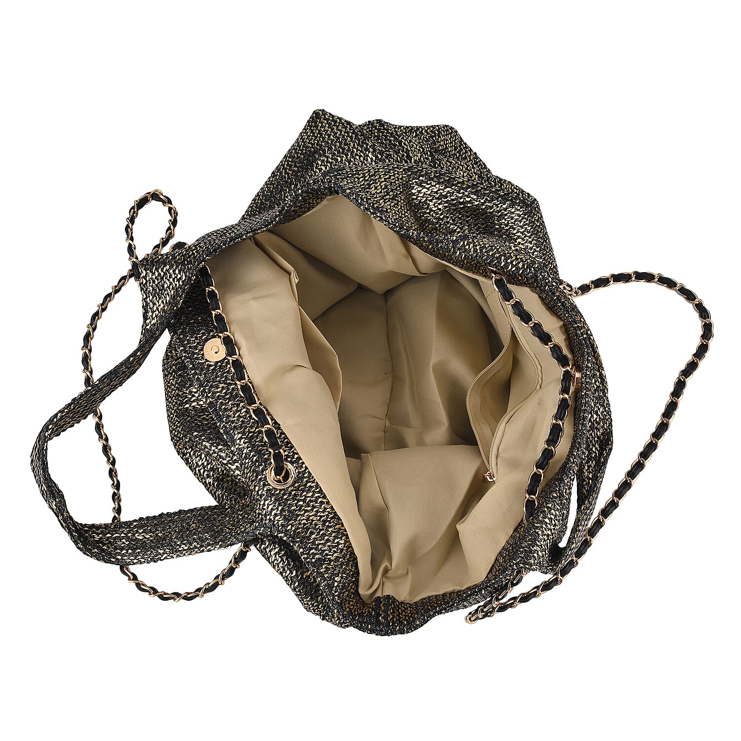 Elegant Shimmering Tote Bag with Chain Strap