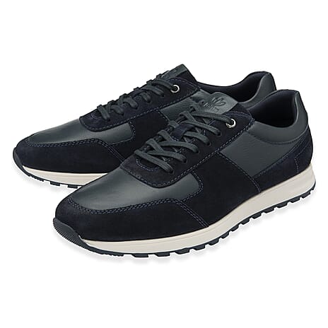 Lotus Tirso Mens Leather Lace-Up Casual Shoes (Size 7) - Navy