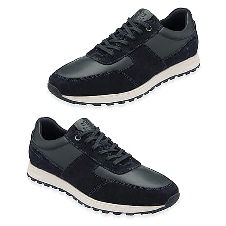 Lotus Tirso Mens Leather Lace-Up Casual Shoes (Size 10) - Navy