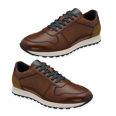Lotus Ardezna Mens Leather Lace-Up Casual Shoes (Size 8) - Tan