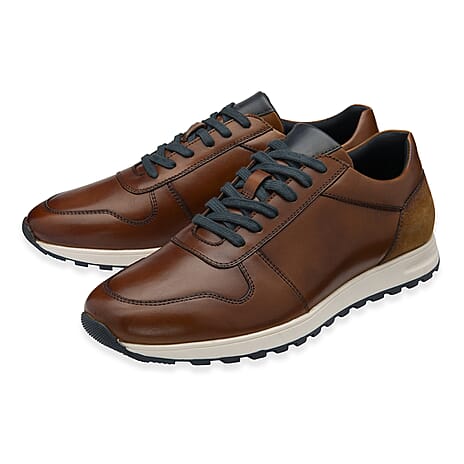 Lotus Ardezna Mens Leather Lace-Up Casual Shoes (Size 12) - Tan